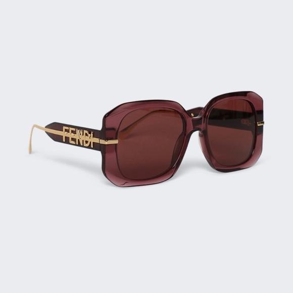 Fendi Fendigraphy Burgundy Square Sunglasses - Picture 3 of 7